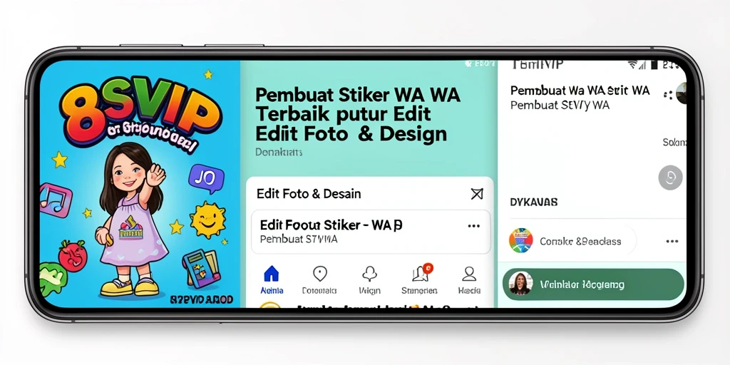 Tampilan antarmuka pengguna 8SVIP saat membuat stiker WA.
