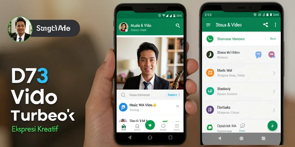 Antarmuka D73 yang menarik dan mudah digunakan untuk status WA video.