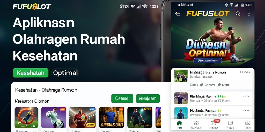 Tampilan antarmuka utama FUFUSLOT dengan fitur Olahraga Rumah.