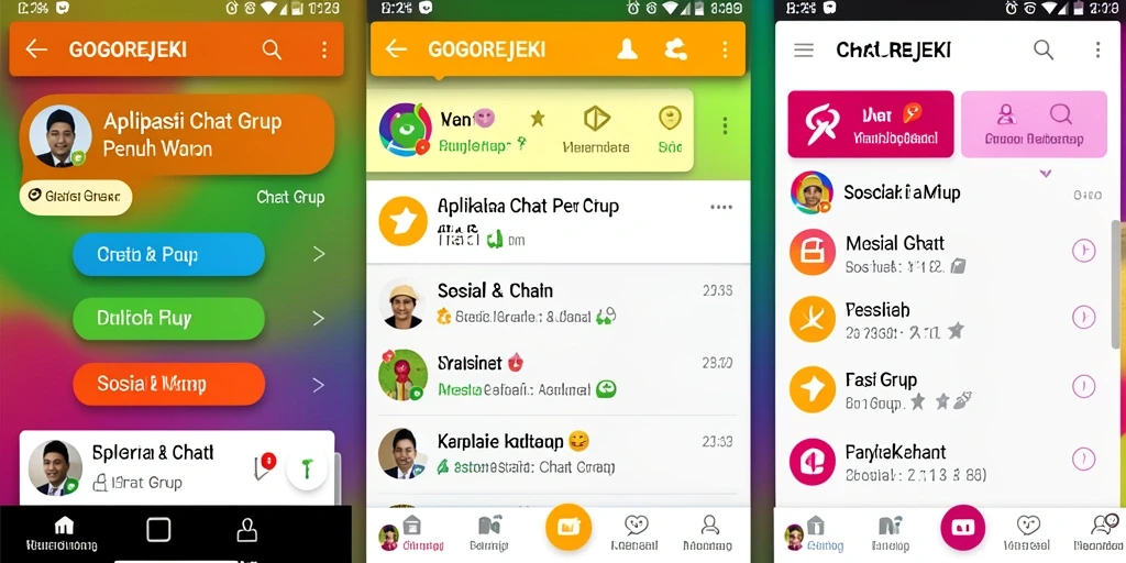 Tampilan antarmuka utama GOGOREJEKI dengan fitur Chat Grup yang menarik.