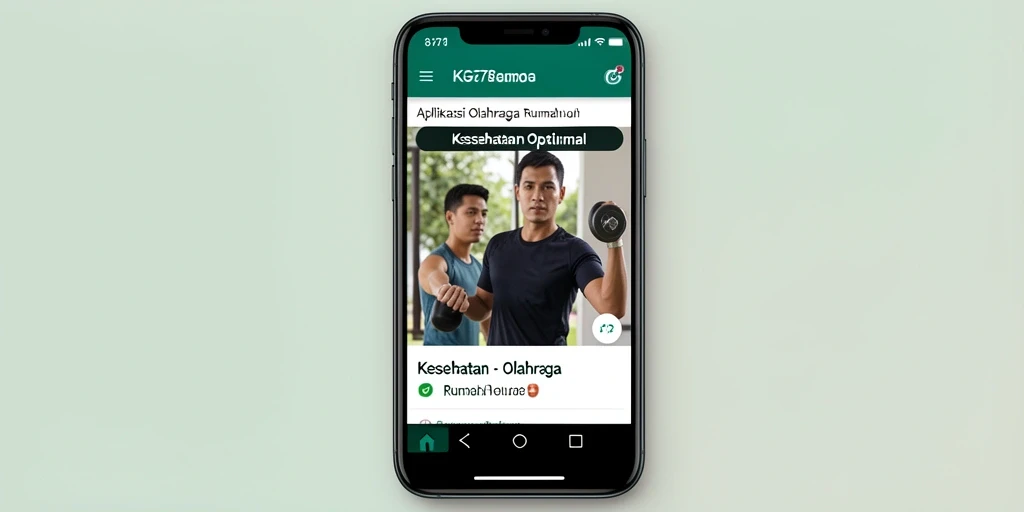 Tampilan antarmuka user-friendly dari aplikasi KG778 untuk olahraga rumah.