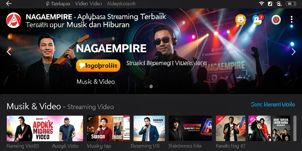 Antarmuka NAGAEMPIRE yang user-friendly menampilkan berbagai pilihan video streaming.