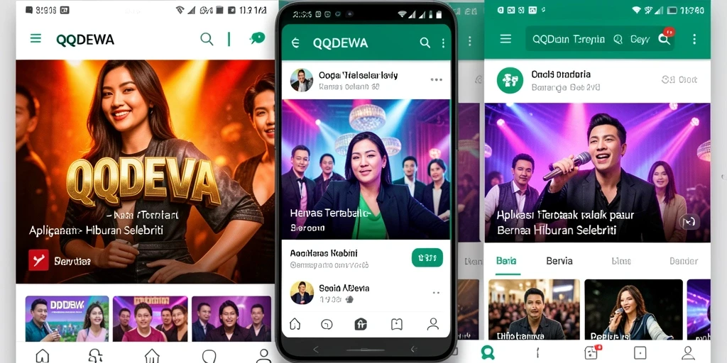 Tampilan antarmuka QQDEWA dengan berita selebriti terkini.
