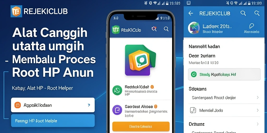 Tampilan antarmuka REJEKICLUB yang memudahkan proses rooting perangkat.